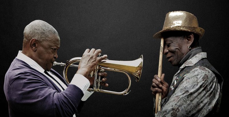 Hugh Masekela & Tony Allen ©Brett Rubin & Bernard Benant